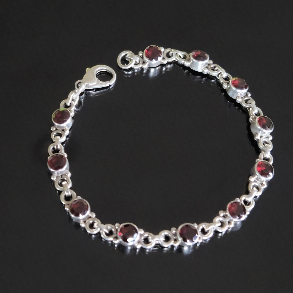 Nicky Butler 925 Sterling Silver Bracelet Mozambique Garnet Designer NB 7.5"